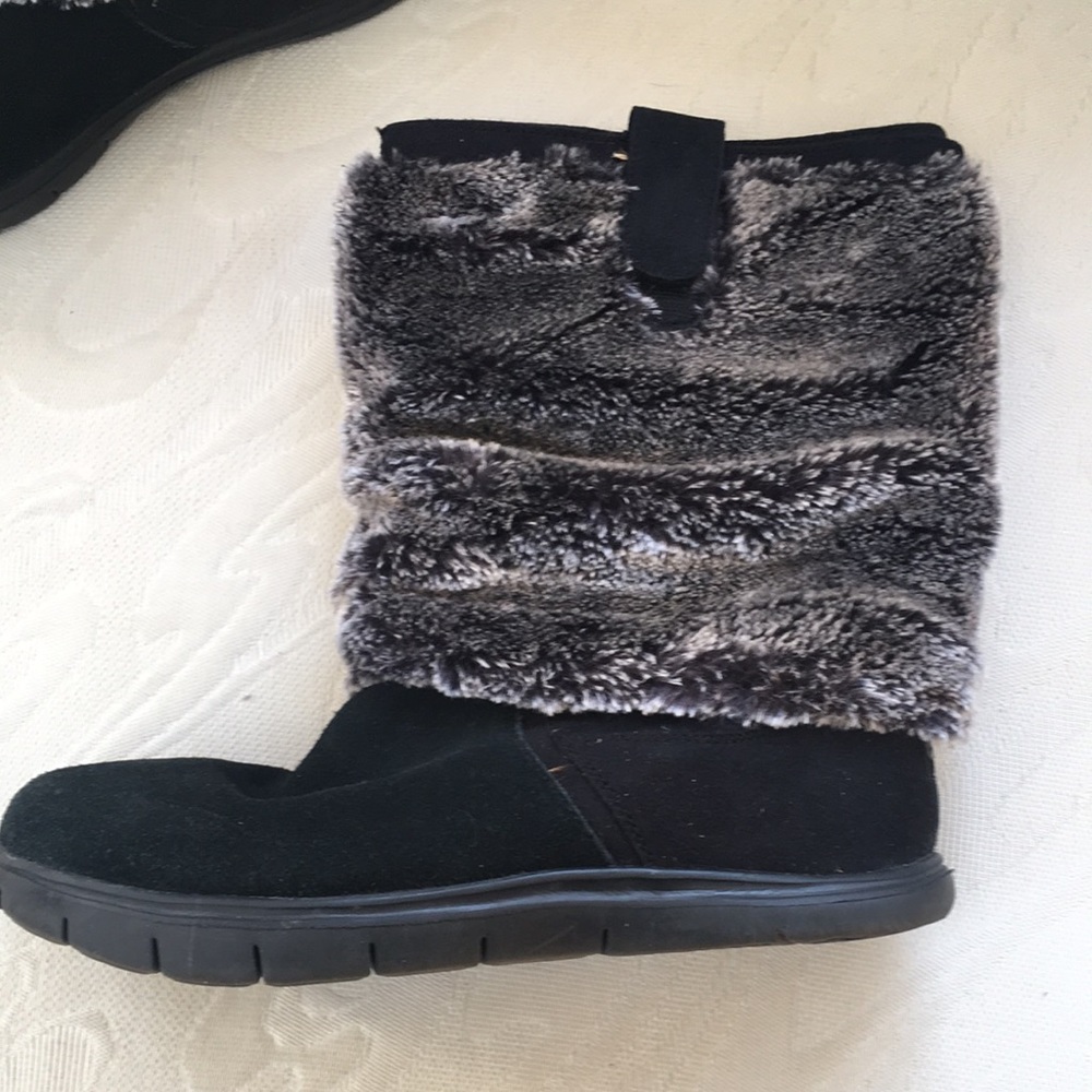 Tony Little Black Suede Fit Boot Size 9 - Picture 2 of 4